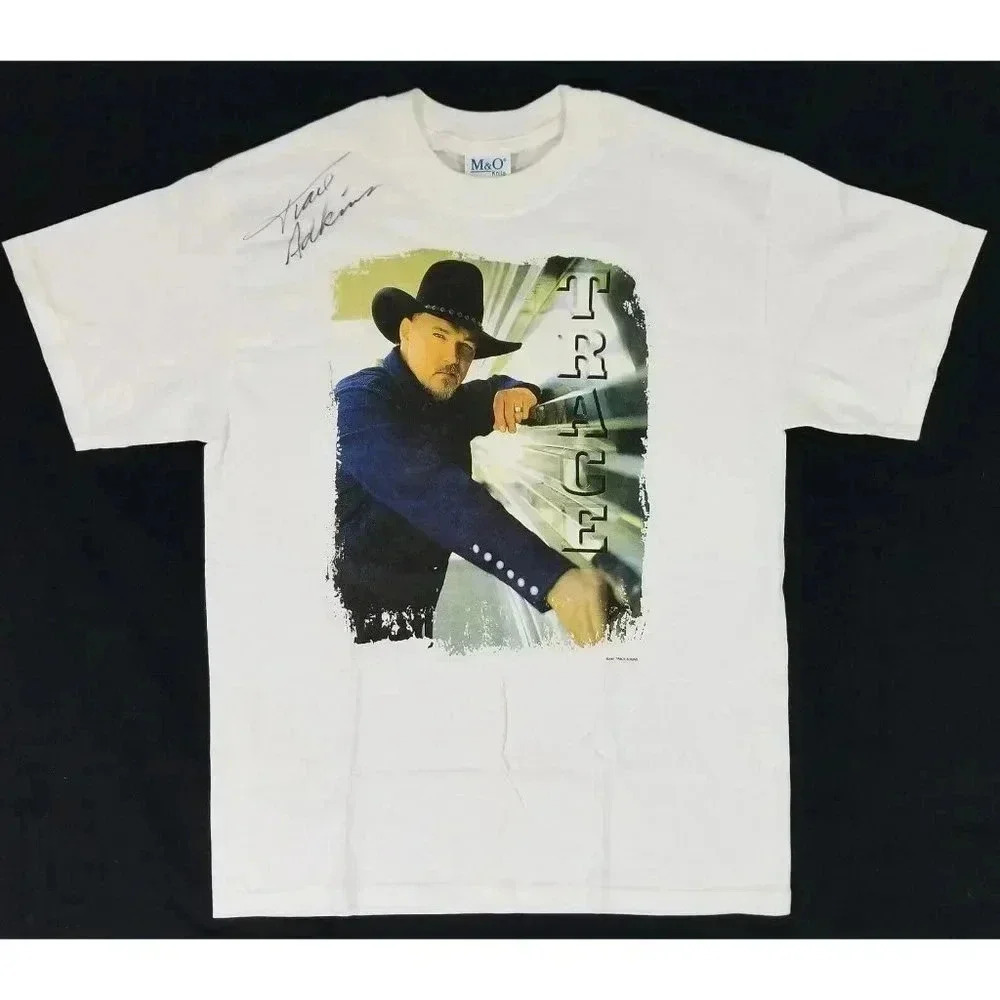 Vintage TRACE ADKINS Signed Summer Concert Tour 2001 Double Side T-Shirt Adult M